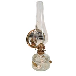 Buy A Antique Oil Lamp With Mirror In Brass Holder - 35.5cm Online In 