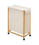 Bamboo Laundry Basket with Wheels - 52L 