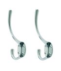 Basta Polished Chrome Hat & Coat Hook - Pack of 2