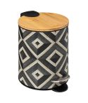 Canvas Soft Close Black & Beige Pedal Bin 3L 