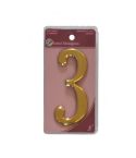 Gold Effect Numeral 3 - 75mm 