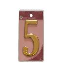 Gold Effect Numeral 5 - 75mm 