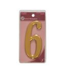 Gold Effect Numeral 6 - 75mm 