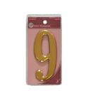 Gold Effect Numeral 9 - 75mm 