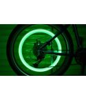 Green Led Valves For Bicycle, Motorcycle & Car Wheels - Set of 2