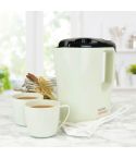 Kitchen Perfected 1000w 0.9Ltr Corded Lightweight Travel Kettle with 2 cups & travel bag - Cream & Black