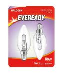 Eveready Eco Halogen Candle 46W(60W) 220-240V Clear E14 (SES) - Pack of 2