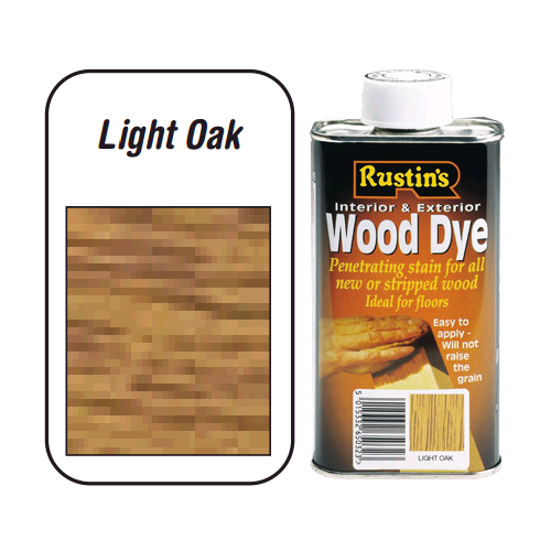 Buy a Rustins Wood Dye For Interior - Light Oak Online in Ireland at Lenehans.ie Your Wood Dye & DIY Products Expert