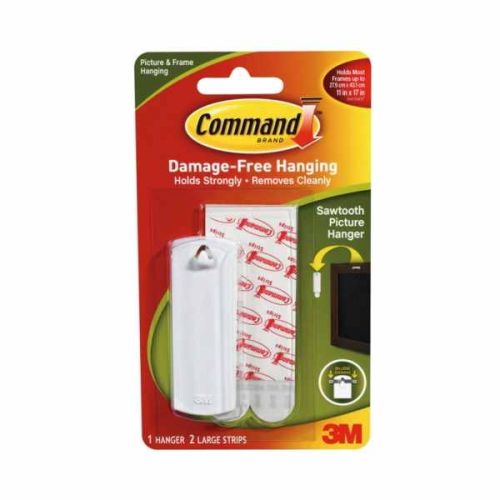 Command 4 lb. Medium White Sawtooth Picture Hangers (2 Hooks, 4