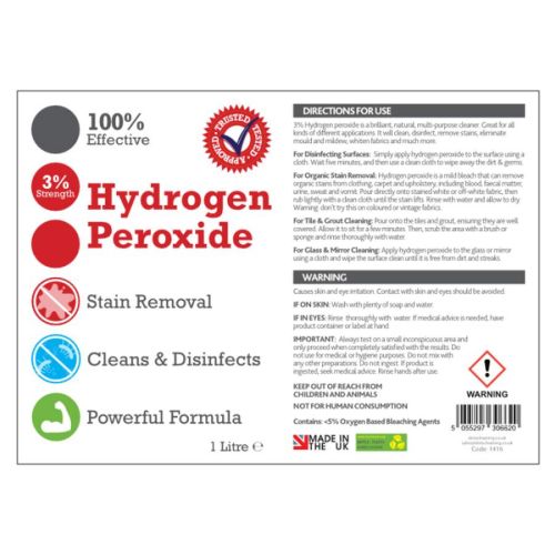 Buy a Hydrogen Peroxide 3% Bottle - 1L Online in Ireland at