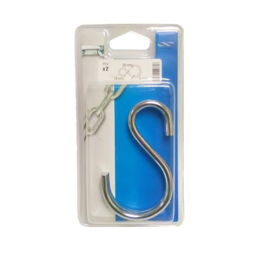 Buy a Chapuis Zinc Plated Steel Painting S-Hook - 93mm - Pack of 2