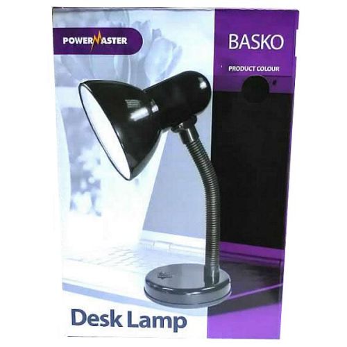 Buy a Powermaster Basko Desk Lamp - Black Online in Ireland at   Your Electrical Accessories & DIY Products Expert