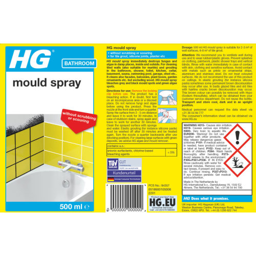 Hg 500Ml Mould Spray + 30% Extra Free