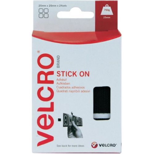 VELCRO Stick on Tape 20mm x 2.5m (Black)