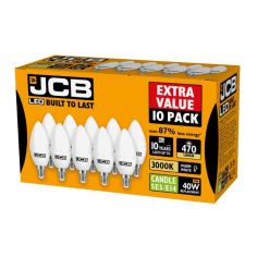 JCB 5W LED Candle SES Lightbulbs - Pack Of 10