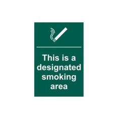This is a designated smoking area - PVC Sign (200 x 300mm)