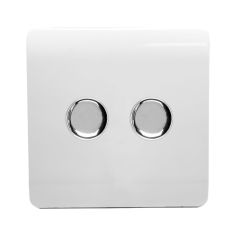 2 Gang Rotary LED Dimmer Light Switch 150W