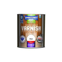 Johnstones Woodcare Indoor Wood Varnish - Clear Gloss 750ml 