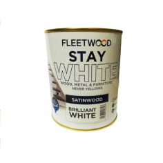 Fleetwood Stay White Satinwood Paint - Brilliant White 750ml