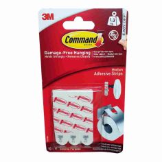 Command™ Adhesive Hanging Refill Strips - 10 Medium White - 1.3kg