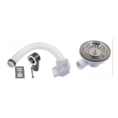 3 1/2" Basket Strainer Sink Waste with Round & Rectangular Overflow Components 