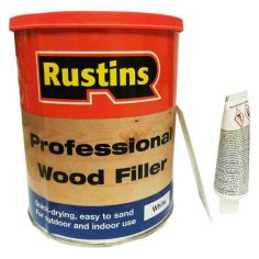 Rustins Professional Base & Hardener Wood Filler - 1Kg White