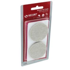 Securit Round Self Adhesive Felt Pads - 50mm - Pack of 4