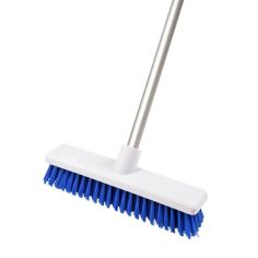 Dosco 12in Stiff Blue Hygiene Broom & Aluminium Handle