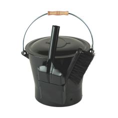 Ash Bucket with lid & slot, including shovel & sweep