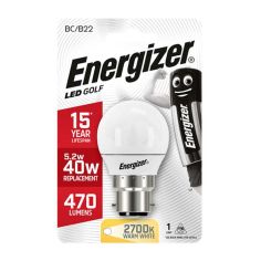 Energizer 5.2W LED Opal Golf B22 Light Bulb