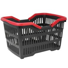 Black Shopping Basket with Red Handle 