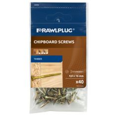 Rawlplug Chipboard Screws  - 4.0 X 60mm (Pack of 16)
