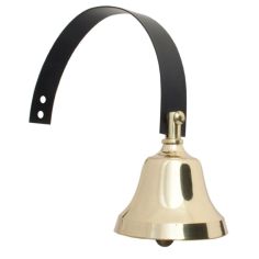 Classic Shop Bell with Black Spring - Polished Brass 
