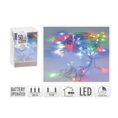 50 LED Christmas Multicoloured Naked Wire - 5m 