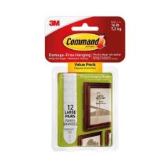 Command™ Hanging Strips - 12 Large White - 16lb (7.2kg)