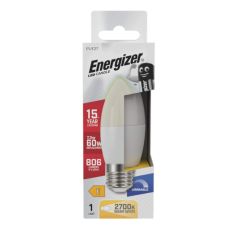 Energizer Led 7.3W (60W) 806 Lumens E27 Candle Lamp Warm White 2700K Dimmable