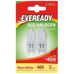 Eveready G9 40W Clear Halogen Capsule Light Bulb - Pack of 2