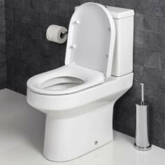 Croydex Eyre D Shaped Flexi Fix Toilet Seat Soft Close - White