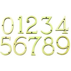 Polished Brass Face Fixing Numberals