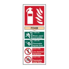 Fire Extinguisher: Foam' Sign, Self-Adhesive Vinyl (82mm x 202mm)