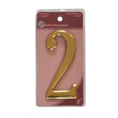 Gold Effect Numeral 2 - 75mm 