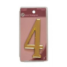 Gold Effect Numeral 4 - 75mm 