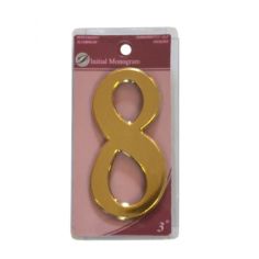 Gold Effect Numeral 8 -  75mm 