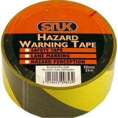 Stuk Yellow / Black Hazard Warning Tape - 50mmx33m