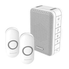 Honeywell Series 3 White Wireless Portable Doorbell With Volume Control 2x Pushbuttons & Choice Of 6 Melodies 150m Range 