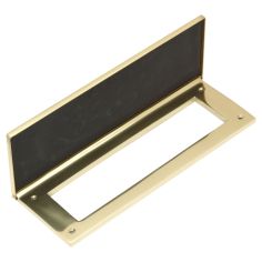 Internal Door Tidy with Draught Excluder 260mm x 88mm - Polished Brass