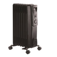 Kingavon 7 Fin Black Slimline Oil Filled Radiator - 1.5Kw 