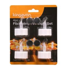 Kingavon Flickering Tea Light Set - 4 pieces 