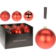 Christmas Baubles Decorations 140mm - Red  (Sold individually)