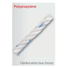 16mm Polypropylene White Blue Thread (per metre)